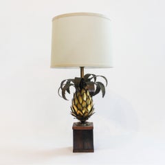 The Gilded Pineapple: Sculptural Mid-Century Pineapple Table Lamp