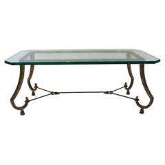 Maison Ramsay Gilt Wrought Iron and Glass Coffee Table