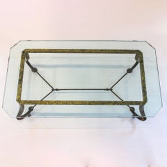 Maison Ramsay Gilt Wrought Iron and Glass Coffee Table