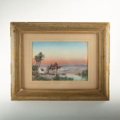 « Bédouins et chameaux dans une oasis du désert », par Paul Pascal, 1895