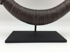 Mounted Nias Island Coconut and Brass Headhunter Warrior Necklace, 20th Century