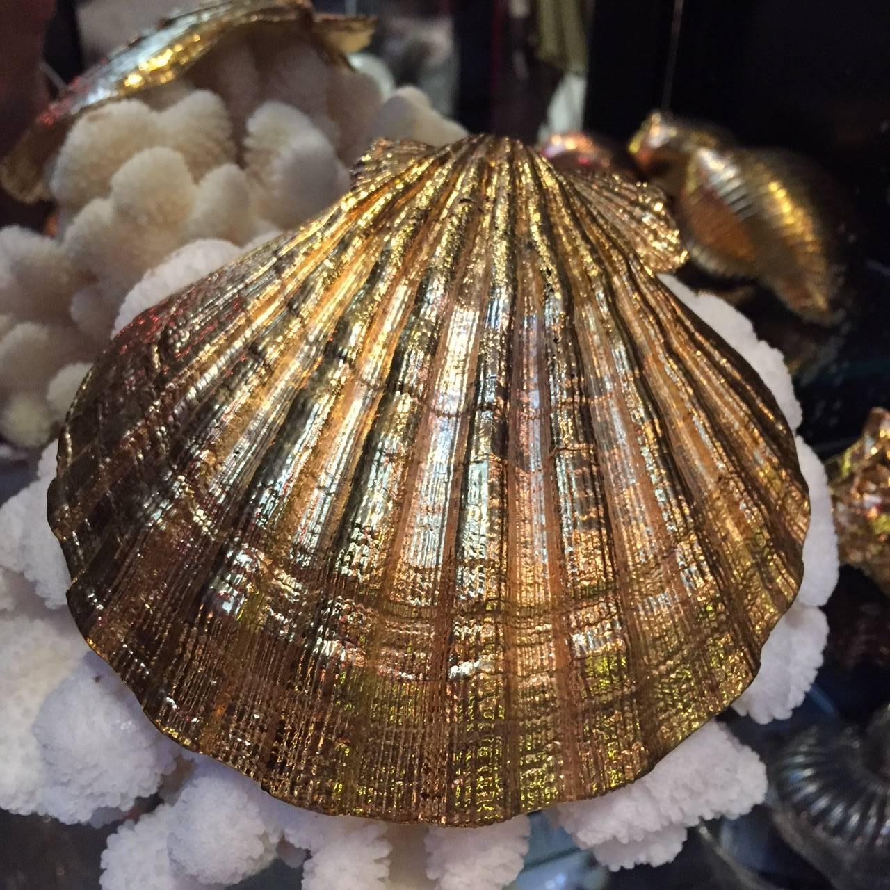 Creel and Gow Gold-Plated Pecten Shell, Symbol of Pilgrims & of Emblem of James In Good Condition In New York, NY