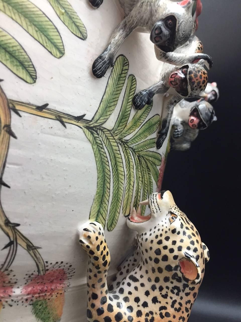 South African Monkey Planter, Ceramic Sculpture by Ardmore from South Africa