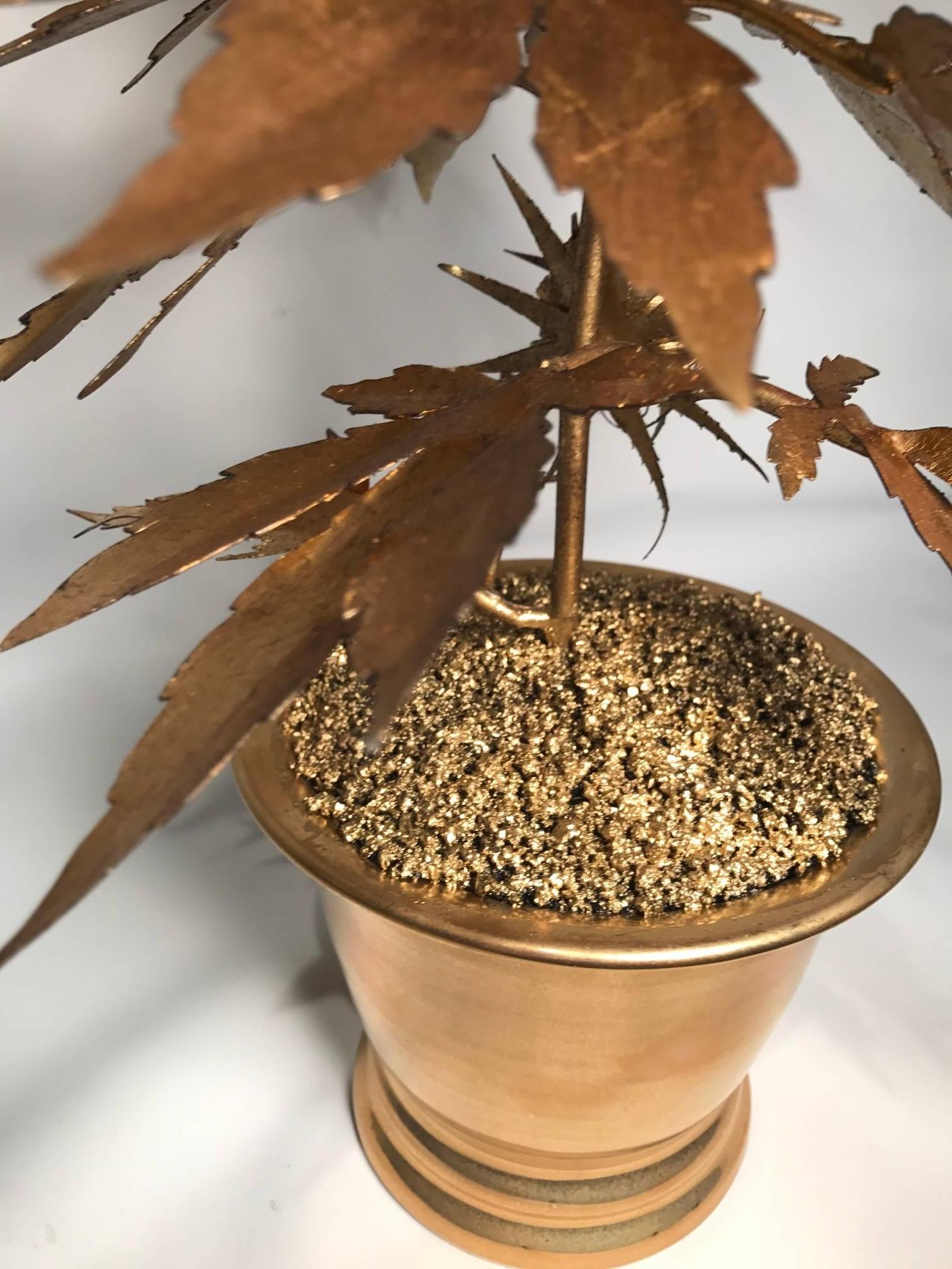 Other Very Tall Gilded Toll Marijuana or Cannabis Potted Plant