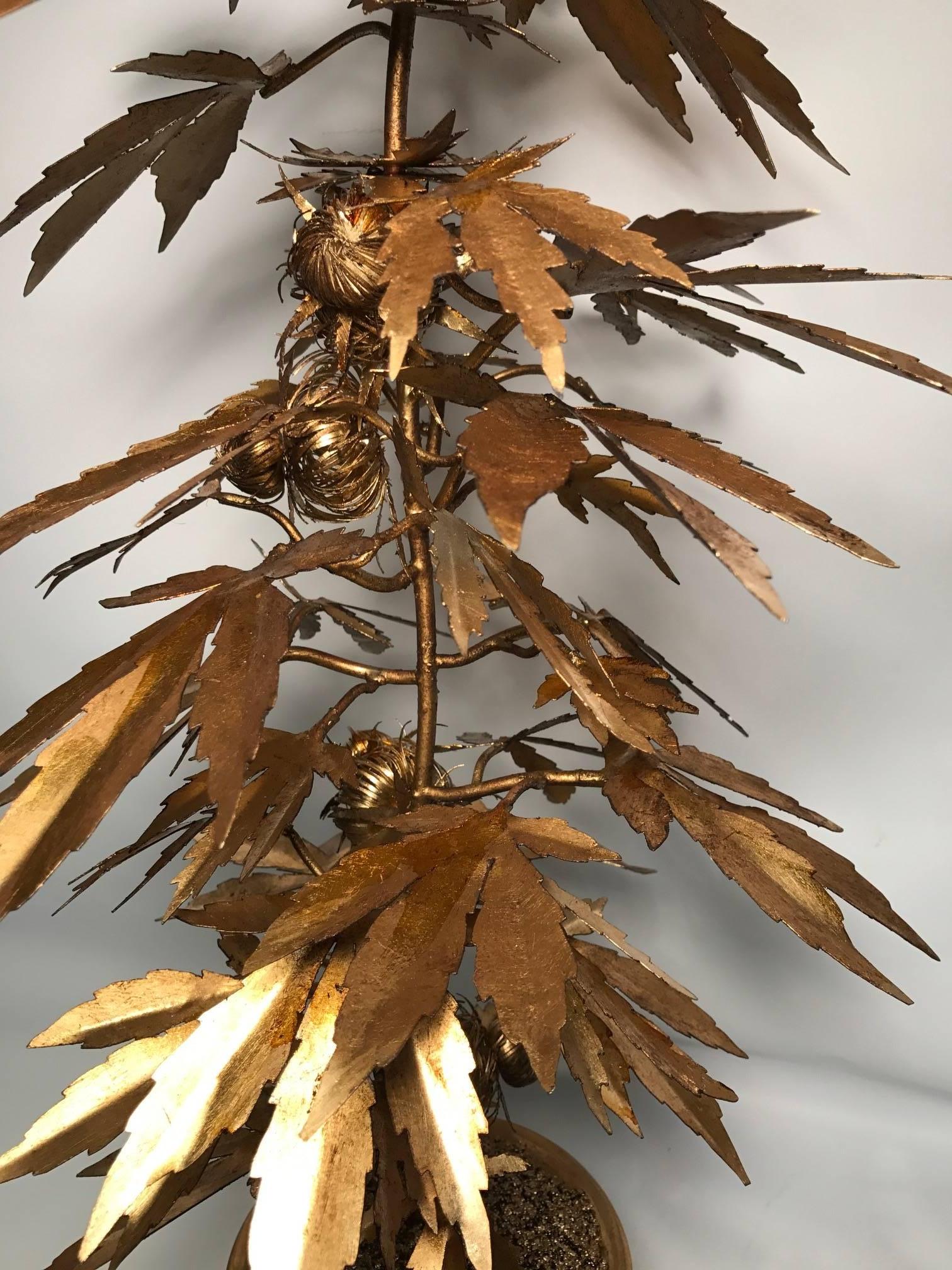 Dutch Very Tall Gilded Toll Marijuana or Cannabis Potted Plant