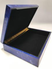 Lapis Lazuli Semi Precious Stone Box with Hinged Lid