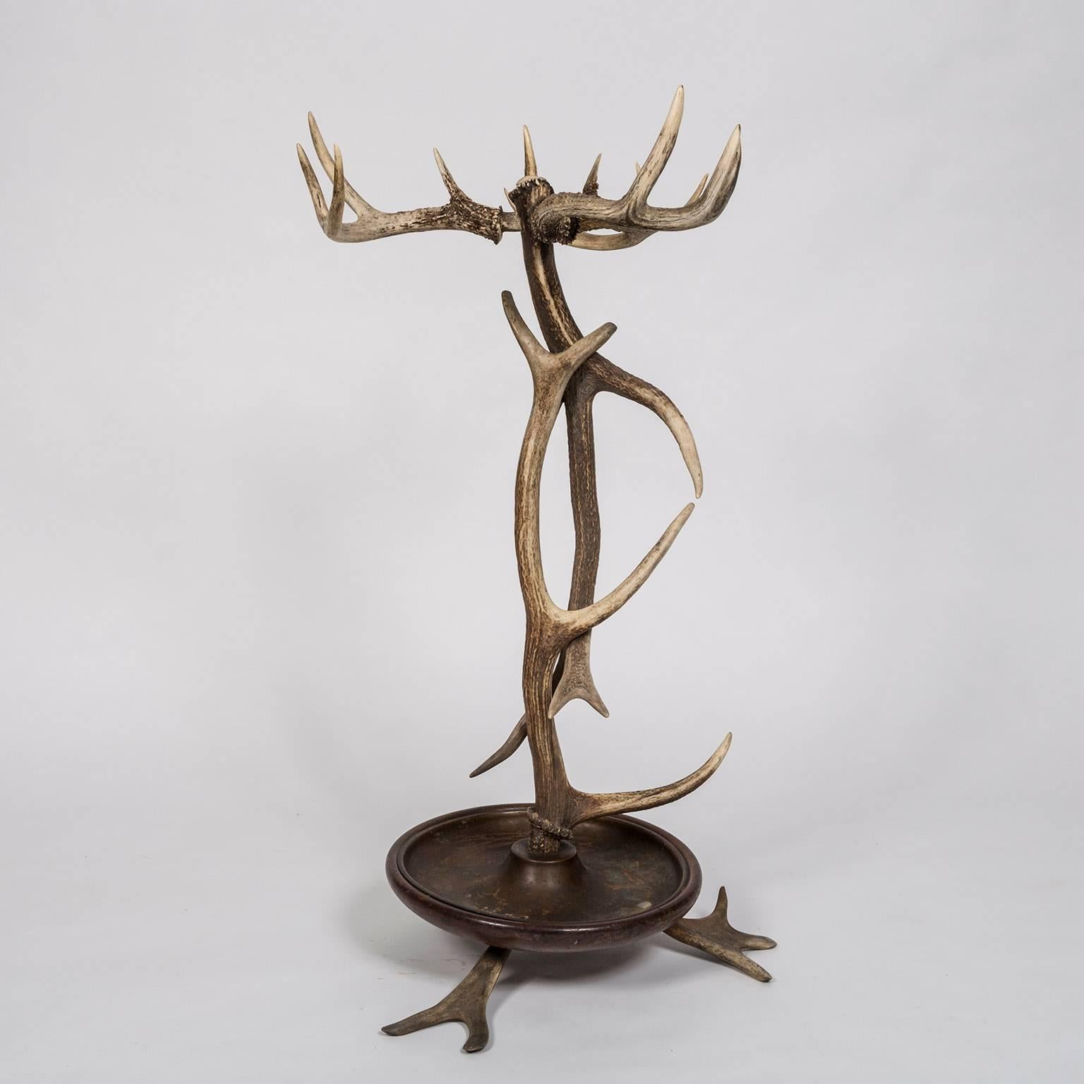 German Black Forest Style Antler Umbrella Stand from a 1920s Adirondack Great Camp