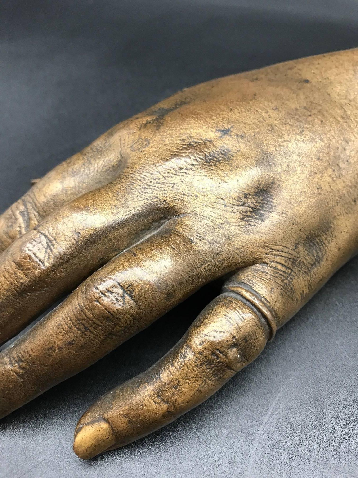 French 19th Century Life-Size Gilded Bronze Hand 2