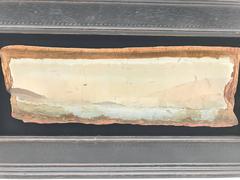 Grand échantillon encadré de "marbre paysage" ou "marbre de ruine" italien Pietra Paesina