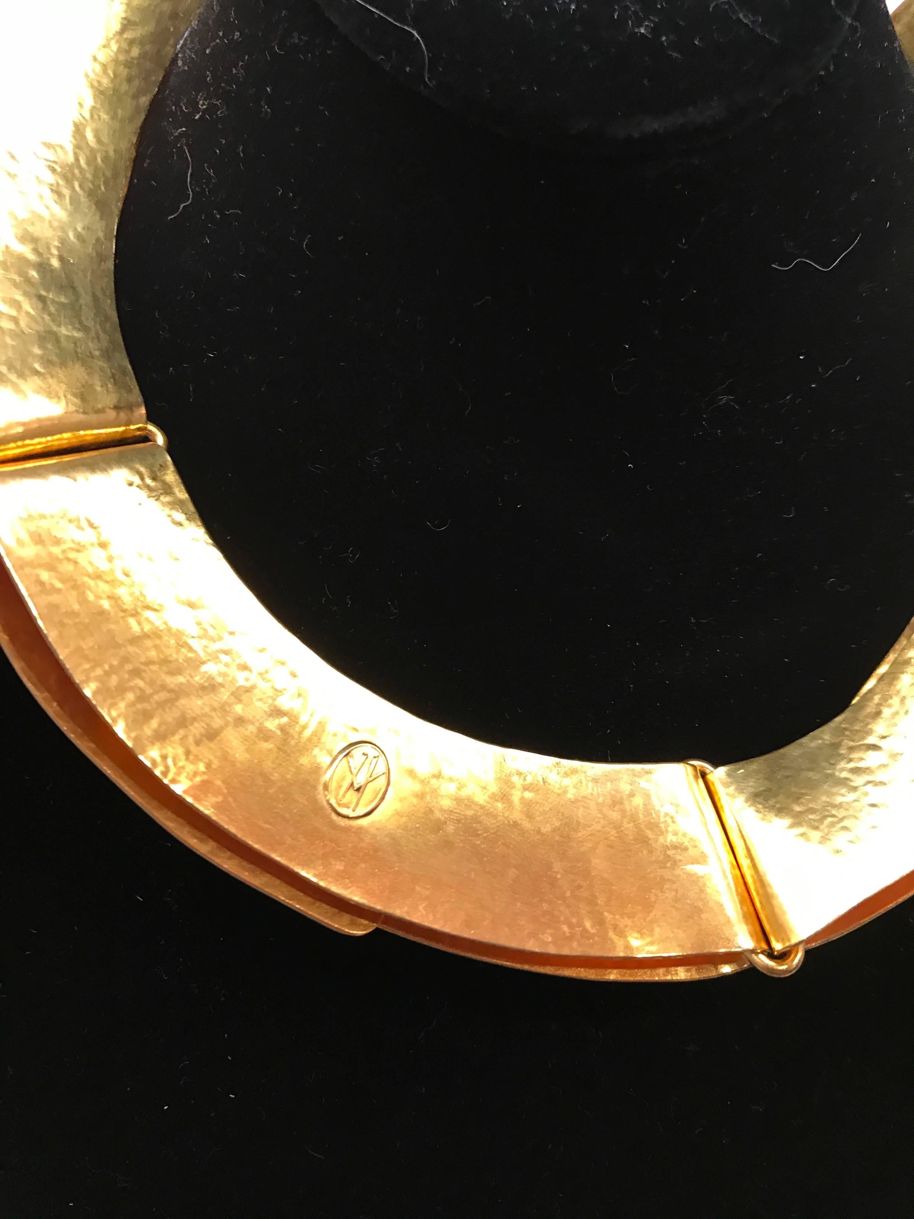 Contemporary Herve Van Der Straeten Gilded Forged Brass Folded Ribbon Necklace Choker Collar