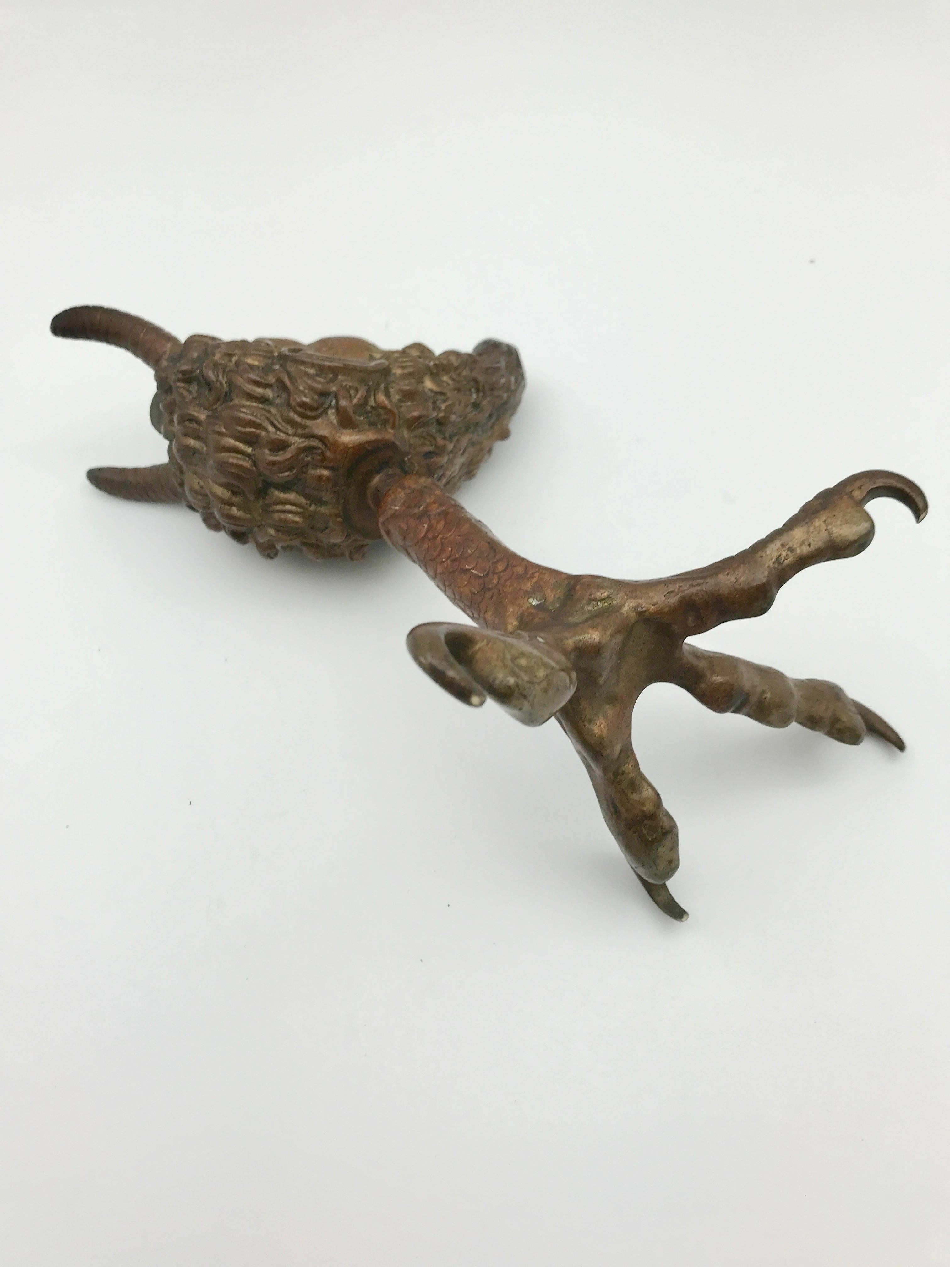 19th Century Continental Satyr, Pan, Devil Head Bronze Tobacco Cigar ...
