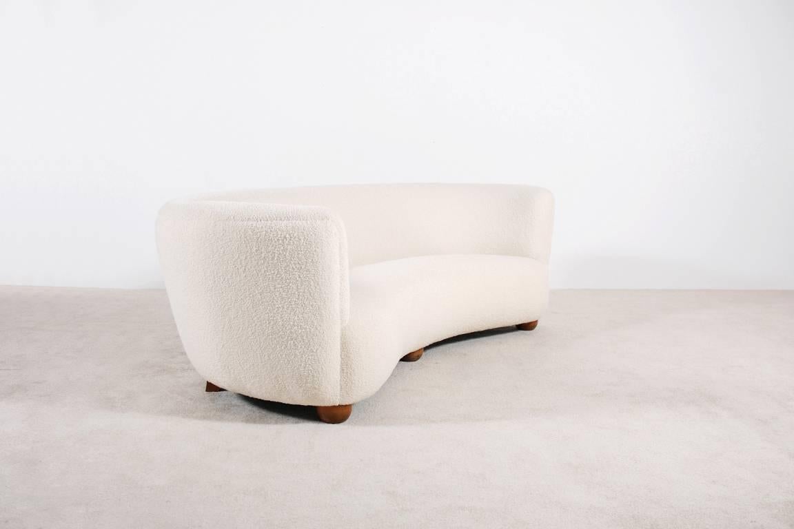 Scandinavian Modern Gorgeous Curved Danish Sofa from the 1940s