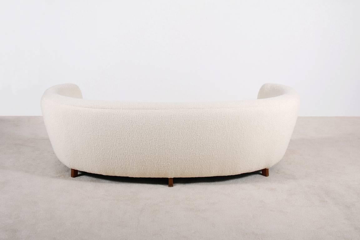 Wood Gorgeous Curved Danish Sofa from the 1940s