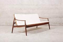 Beautiful Hartmut Lohmeyer Three-Seat Teak Sofa for Wilkhahn, 1950s