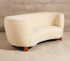 Three-Seat Curved Sofa, Denmark, 1955