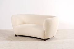 Two-Seat Curved Sofa, Denmark, 1940s
