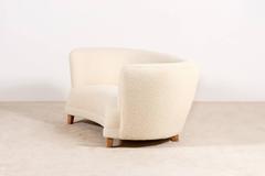 Two-Seat Curved Sofa, Denmark, 1940s