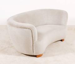 Two-Seat Curved Sofa, Denmark, 1940s