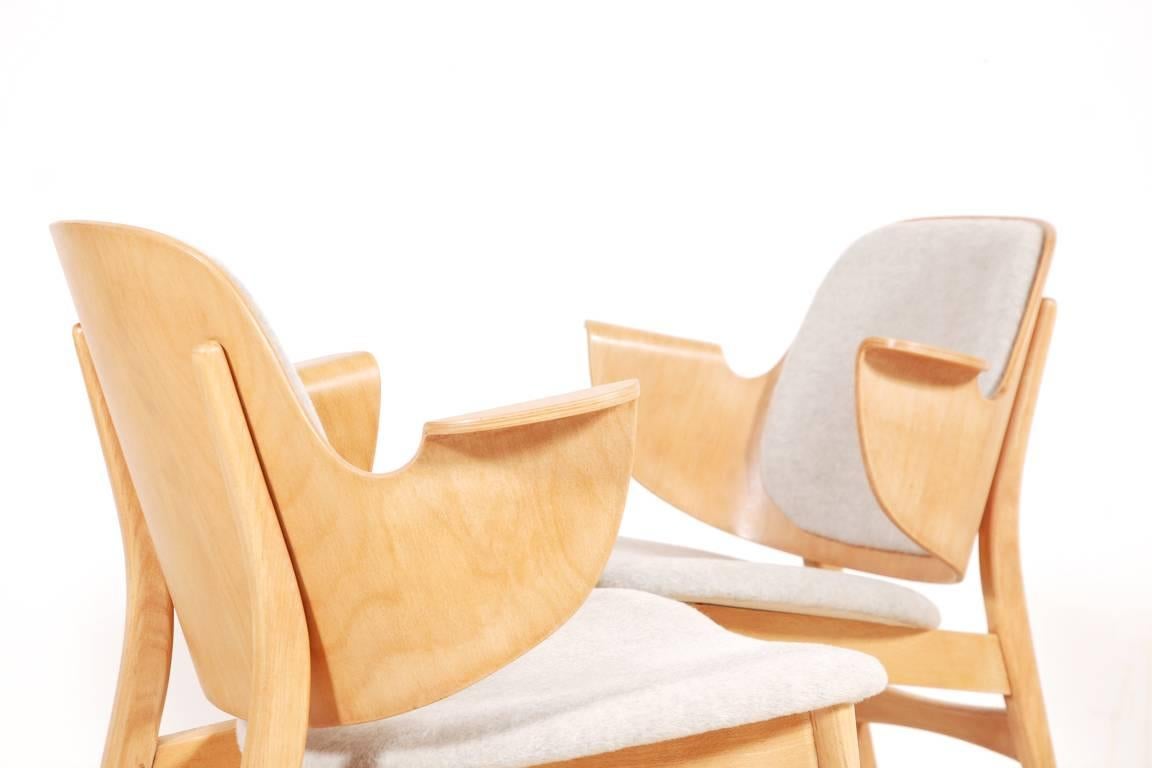 Danish Hans Olsen Set of Four Chairs, Model 107, 1950s