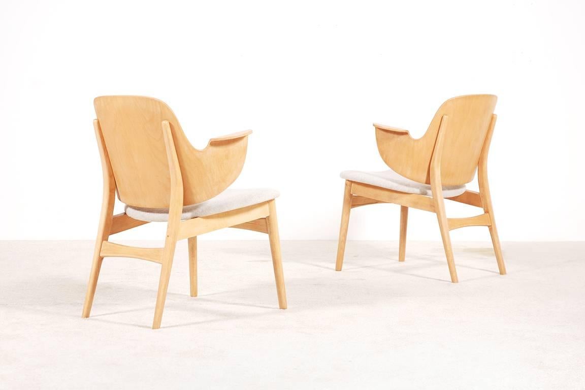 Scandinavian Modern Hans Olsen Set of Four Chairs, Model 107, 1950s