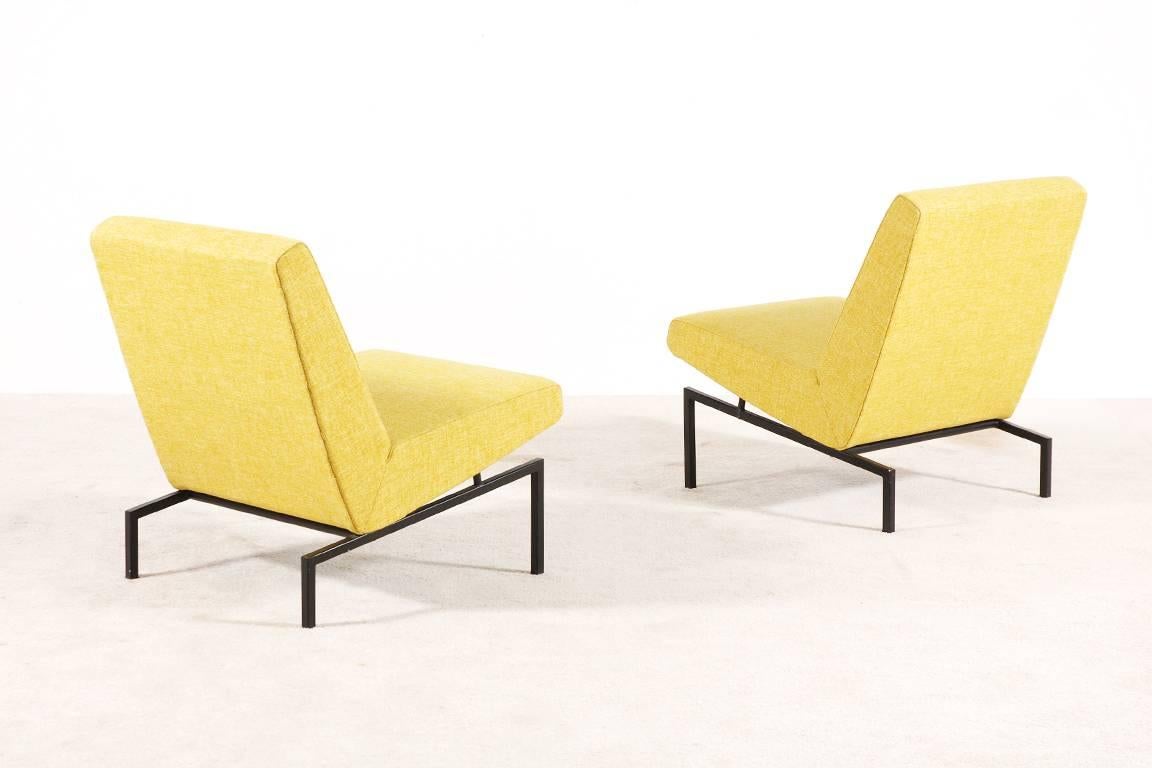 French Joseph-André Motte Pair of Tempo Low-Chairs for Steiner, France, 1960s
