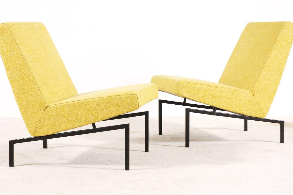 Joseph-André Motte Pair of Tempo Low-Chairs for Steiner, France, 1960s In Excellent Condition In Paris, FR