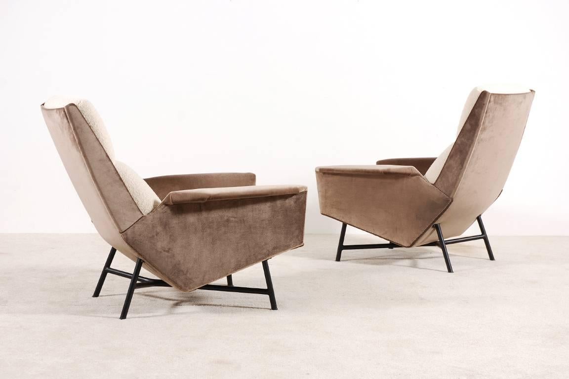 French Claude Delor Pair of Armchairs, circa 1950