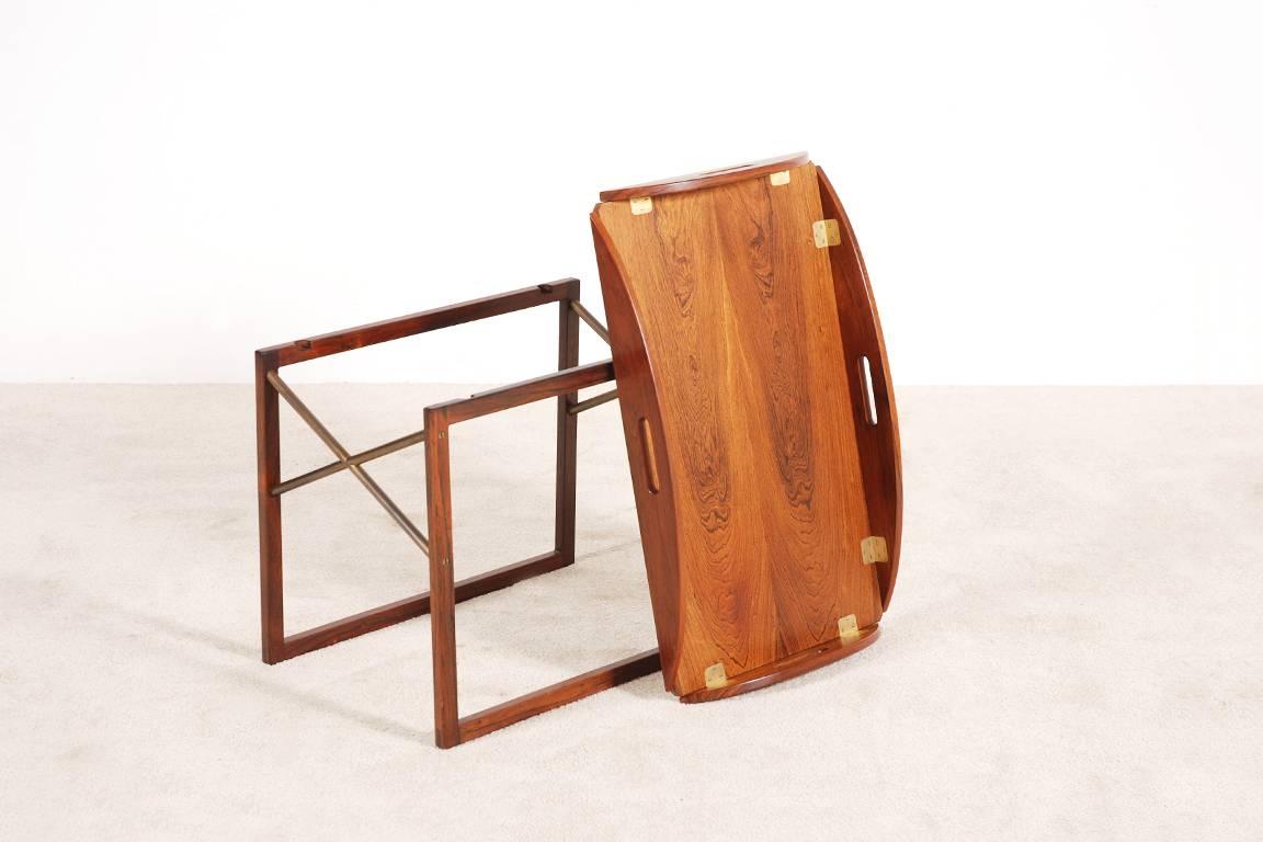 Brass Rosewood Side Table by Svend Langkilde for Illums Bolighus, circa 1960