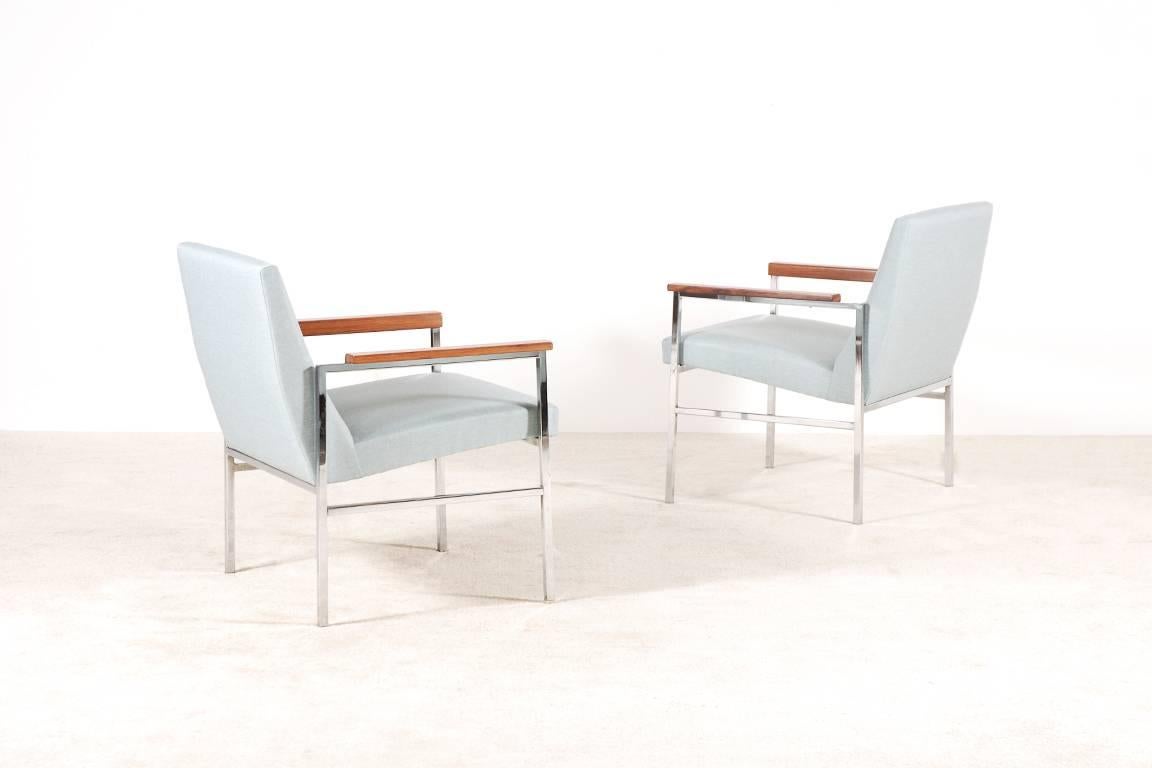 French Pair of Armchairs for Thonet France, circa 1960
