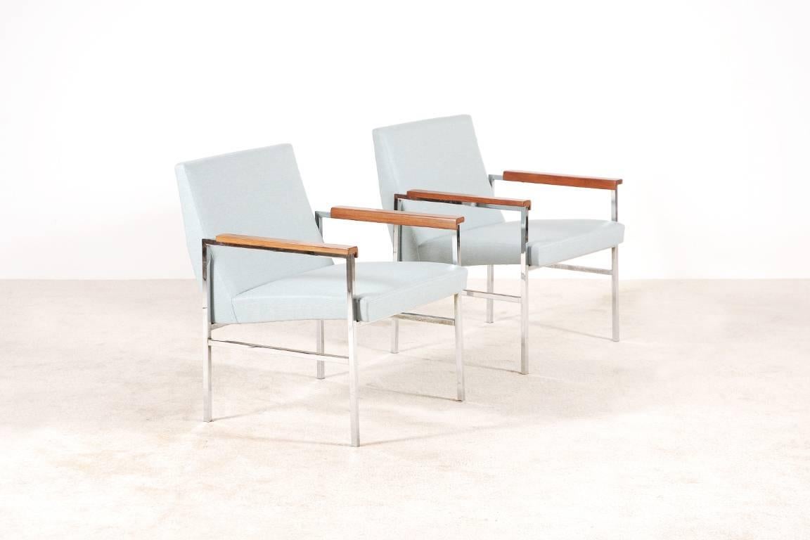 Mid-Century Modern Pair of Armchairs for Thonet France, circa 1960