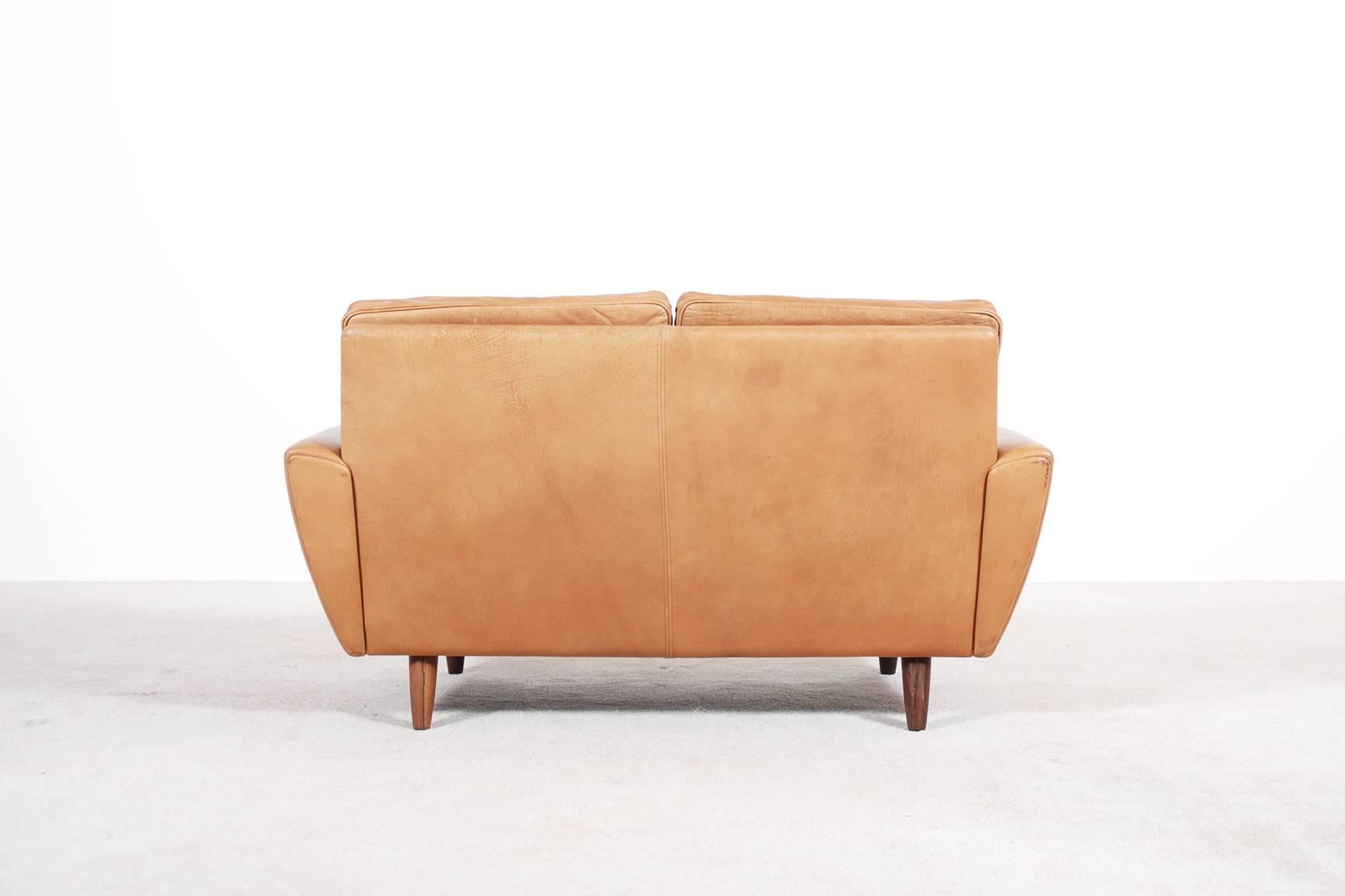 Scandinavian Modern Scandinavian Two-Seater Leather Sofa, 1960