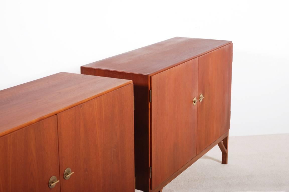 Scandinavian Modern Børge Mogensen Pair of Teak Cabinets for FDB Møbler, 1960s