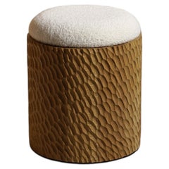 Jessie Stool by Proisy Studio, Hand-Gouged Solid Oak