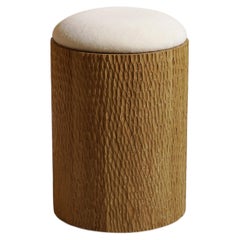 Jessie Stool by Proisy Studio, Hand-Gouged Solid Oak