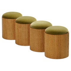 Set of 4 Jessie Stools by Proisy Studio. Luxury Mohair Fabric.