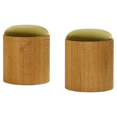Set of 2 Jessie Stools by Proisy Studio. Luxury Mohair Fabric.