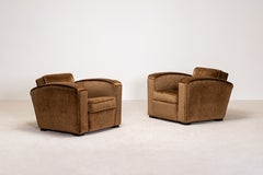 Elegantes Paar französischer Art-Déco-Clubsessel, 1935, mit neuer Mohair-Polsterung