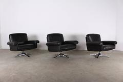 De Sede DS 31 Three Swivel Lounge Club Armchairs
