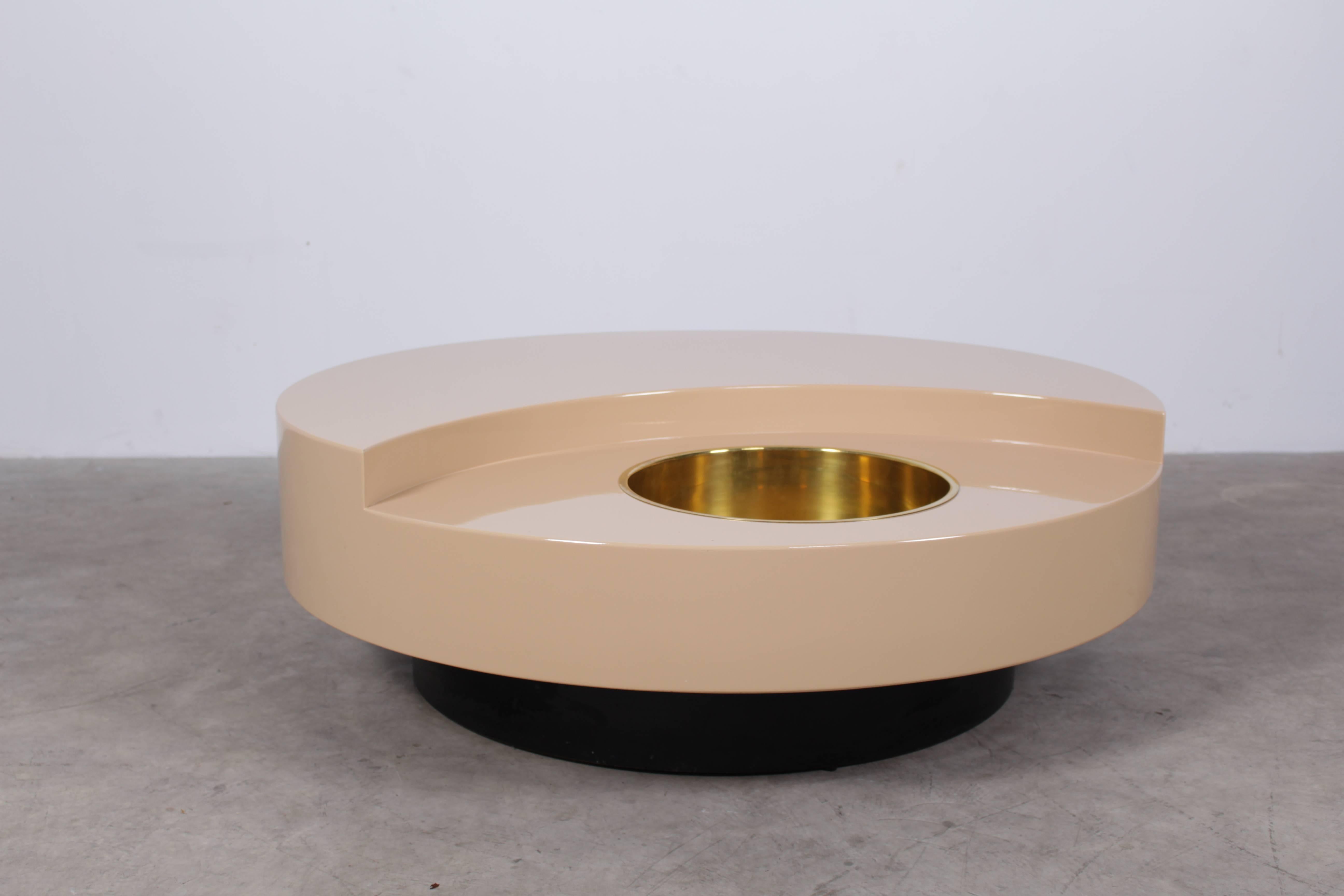 Willy Rizzo TRG Revolving Bar Coffee Table In Excellent Condition In Liege, BE