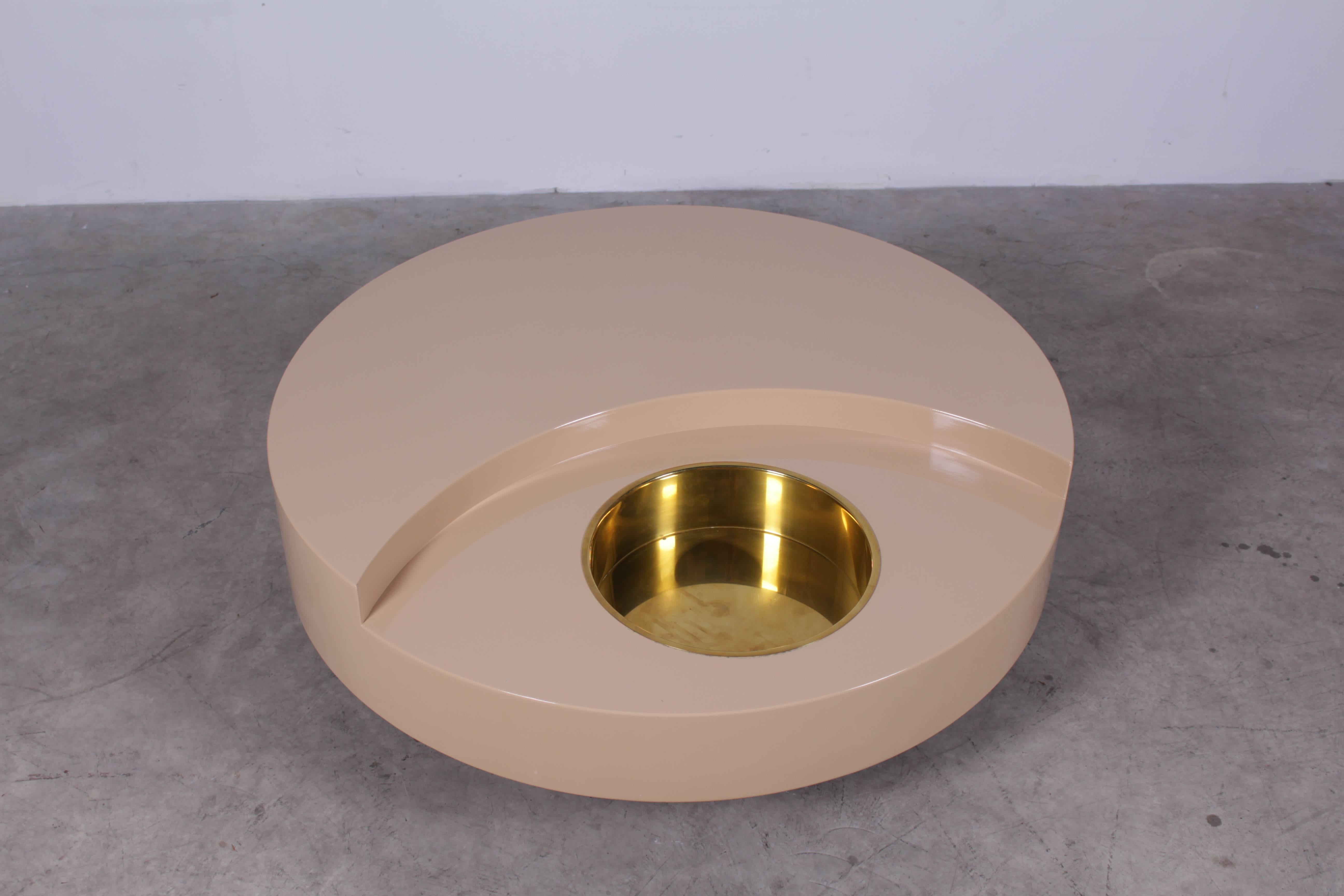 Italian Willy Rizzo TRG Revolving Bar Coffee Table