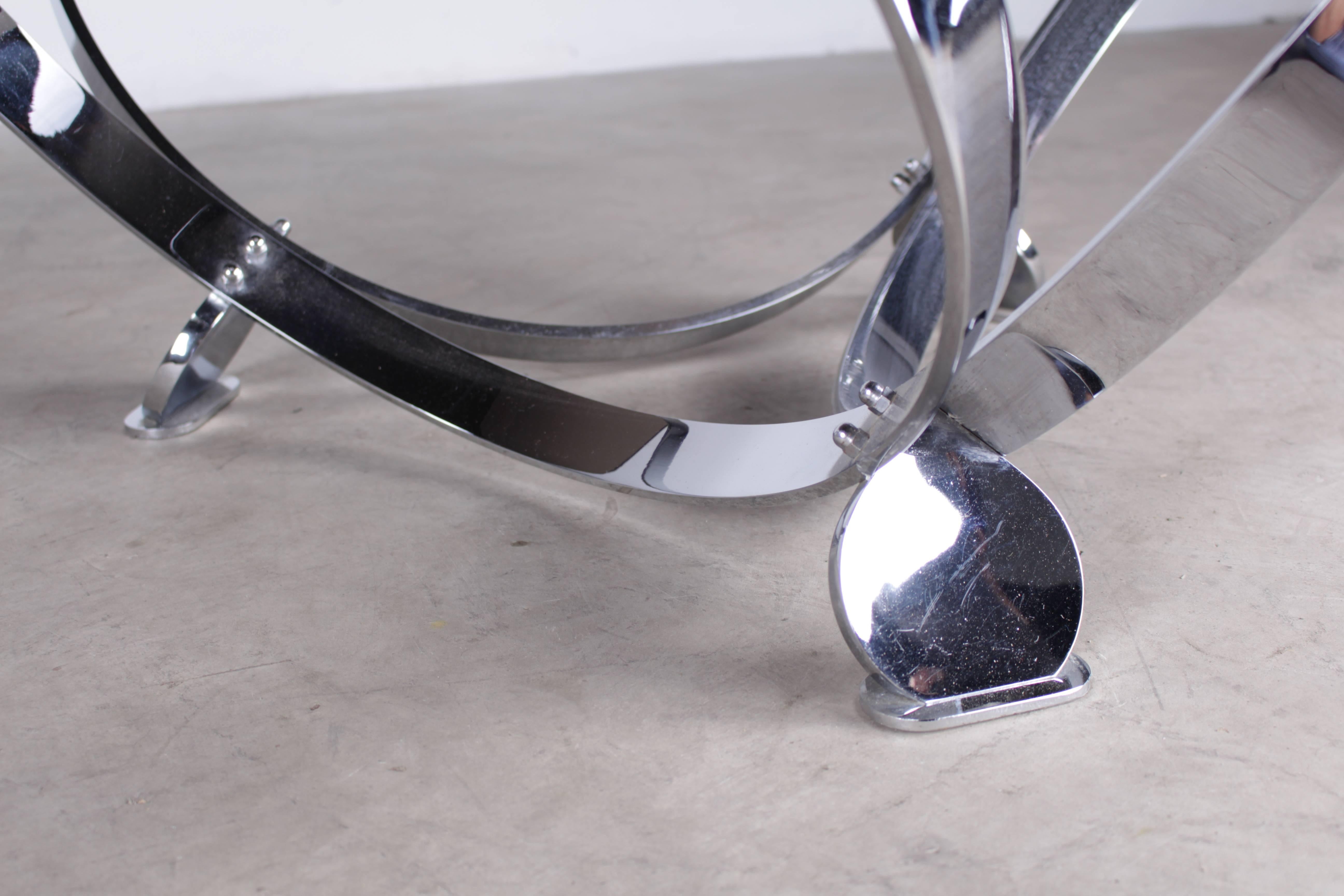 German Atomic Style Chrome Rings Coffee Table For Sale