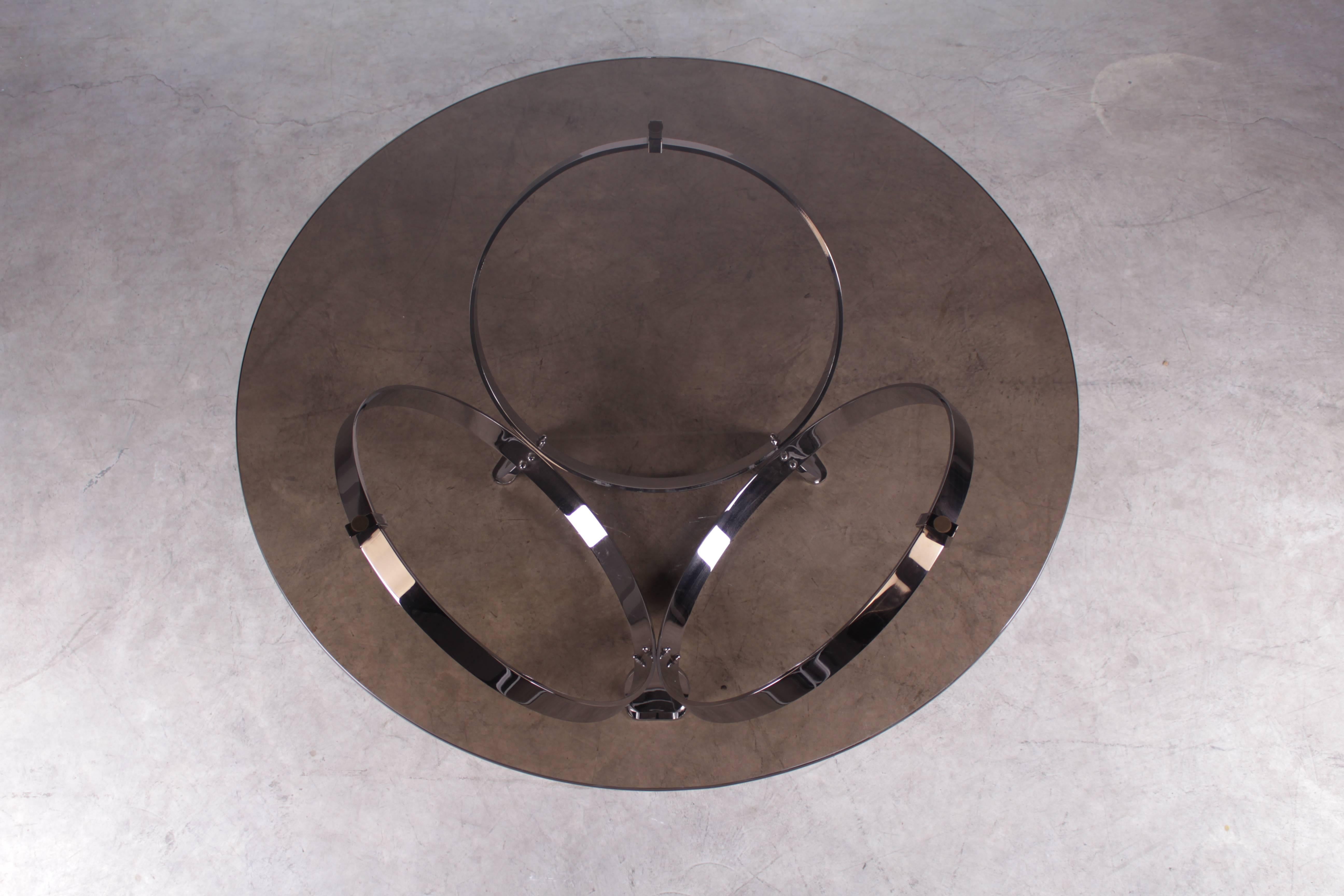 Space Age Atomic Style Chrome Rings Coffee Table For Sale