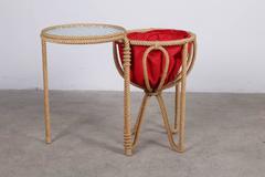 Folding Sewing Box on Stand Side Table by Audoux Minet