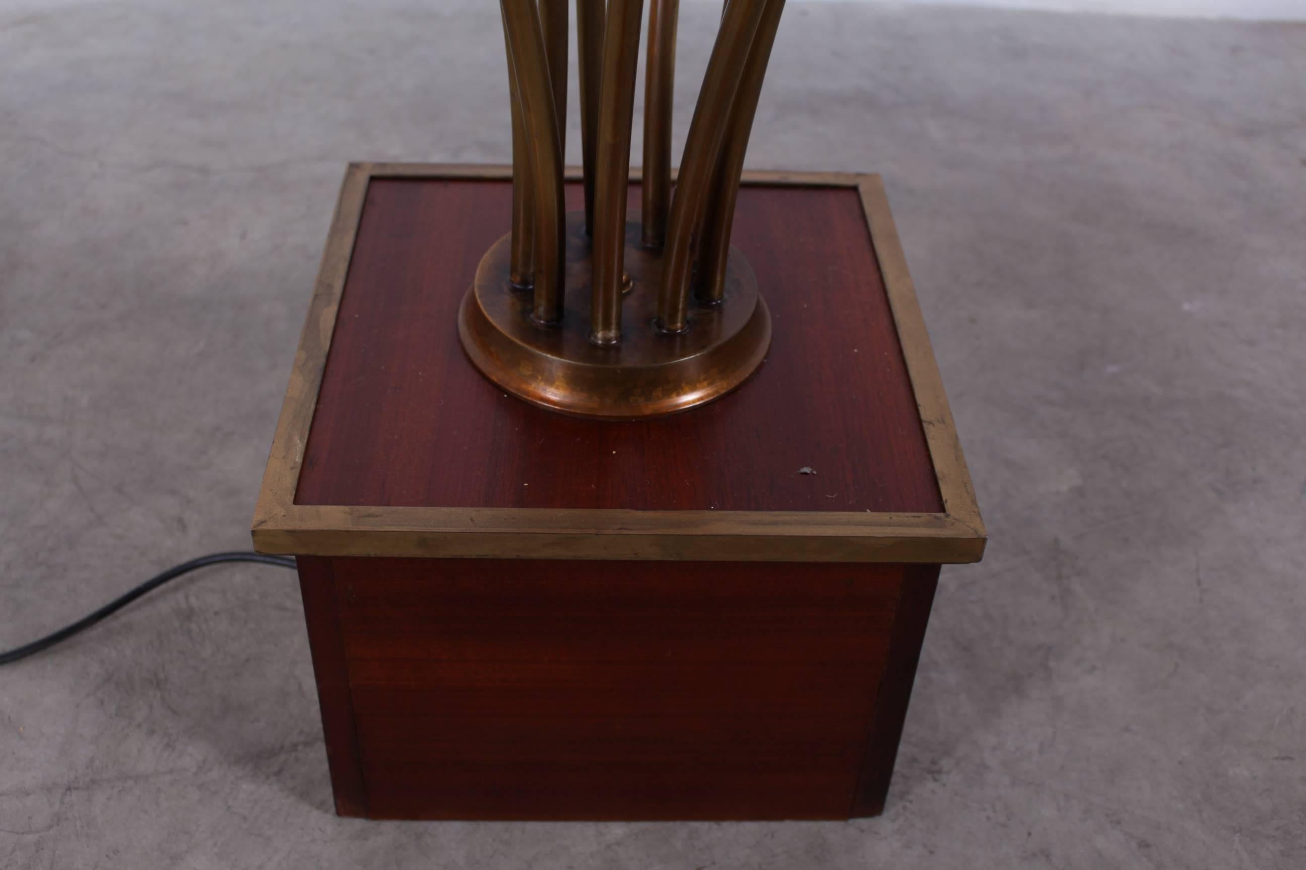 Mid-Century Modern Outstanding Monstera Brass Floor Lamp by Maison Jansen