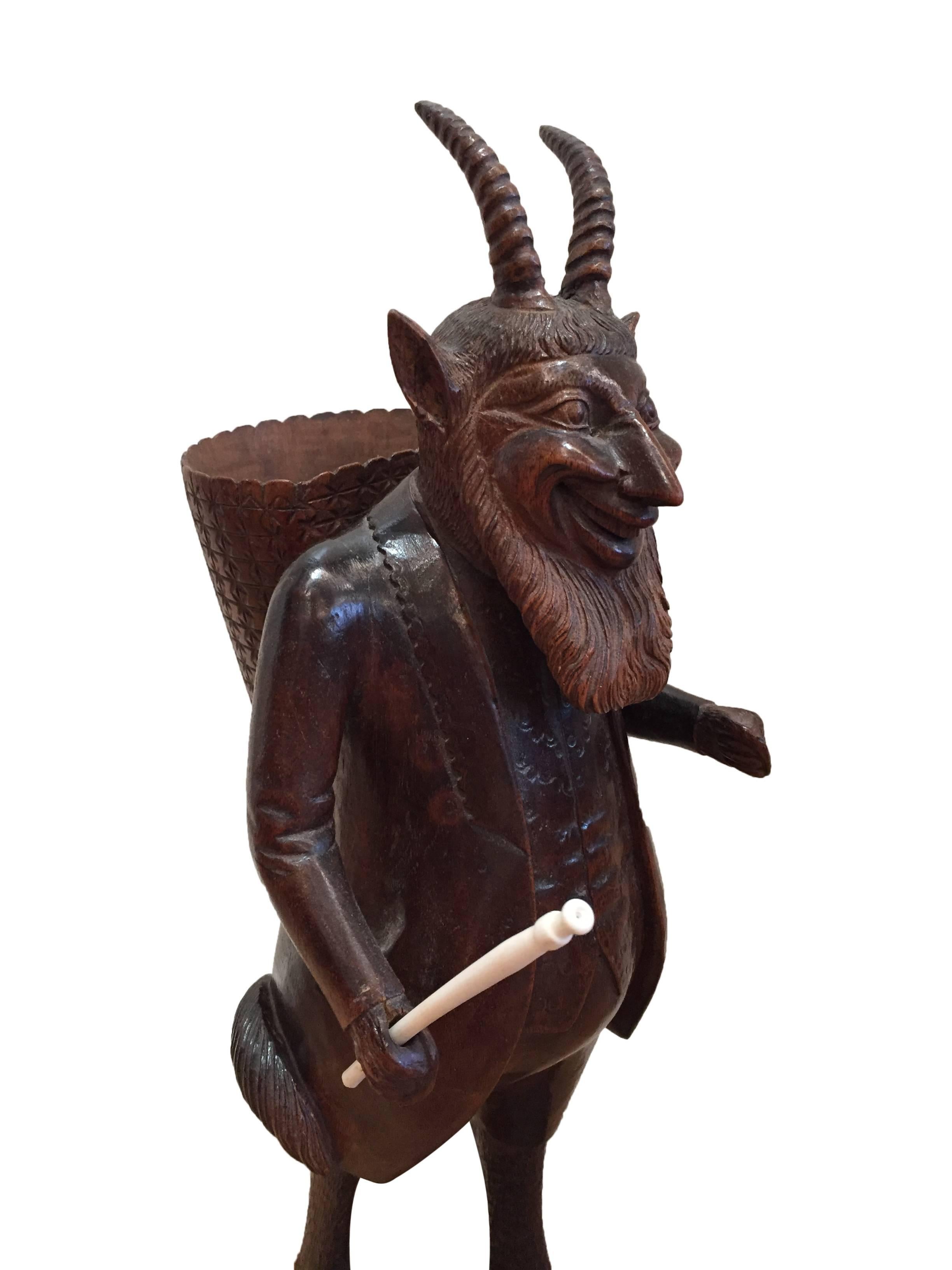 Late 19th Century Swiss Black Forest Carved Satyr In Good Condition For Sale In Aspen, CO