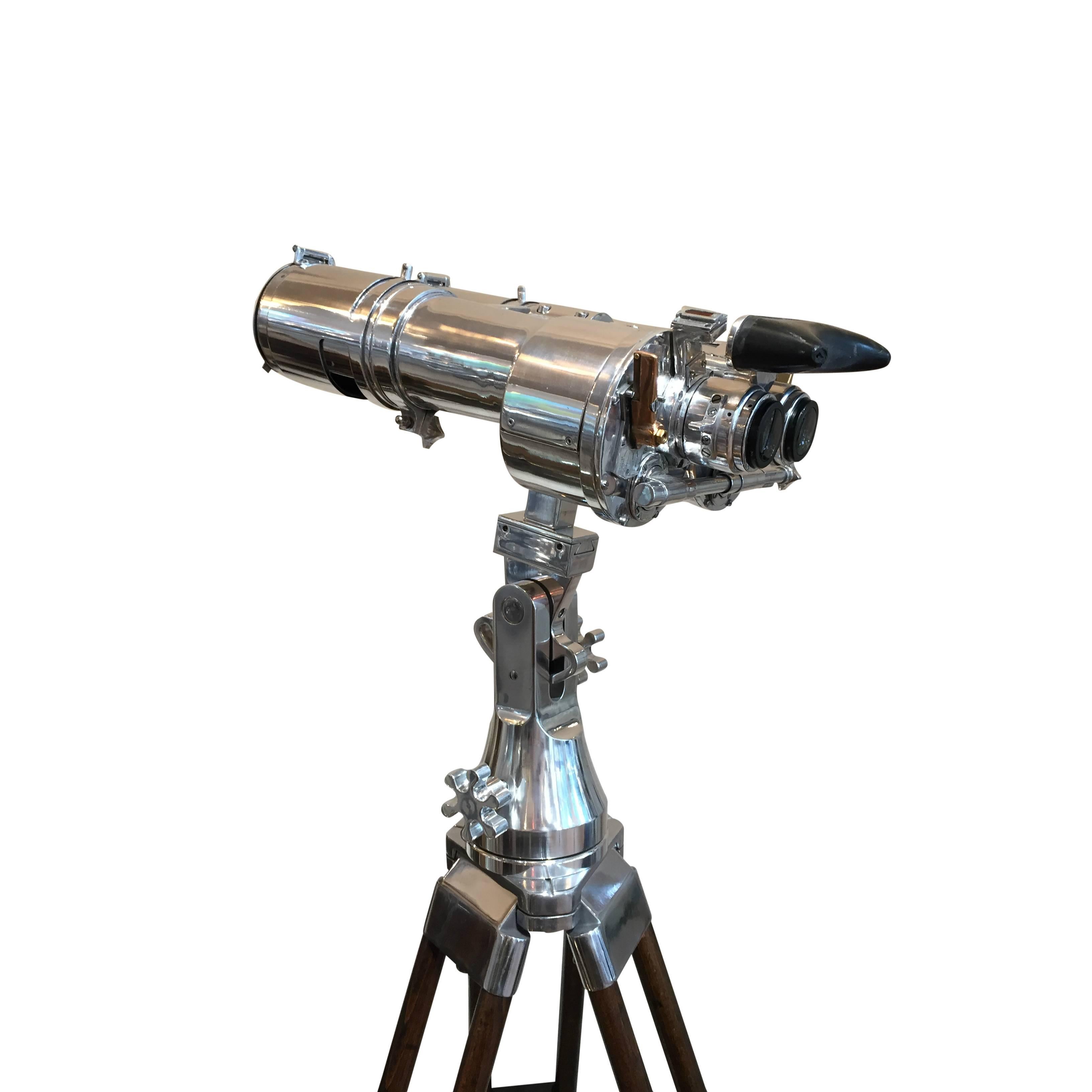 These rare and interesting Carl Zeiss Naval 8 x 60 binoculars are a true collector's piece, circa 1950. These big-eye binoculars provide the viewer with a clear and crisp picture that can only be achieved by the preeminent lenses of Zeiss. 

The