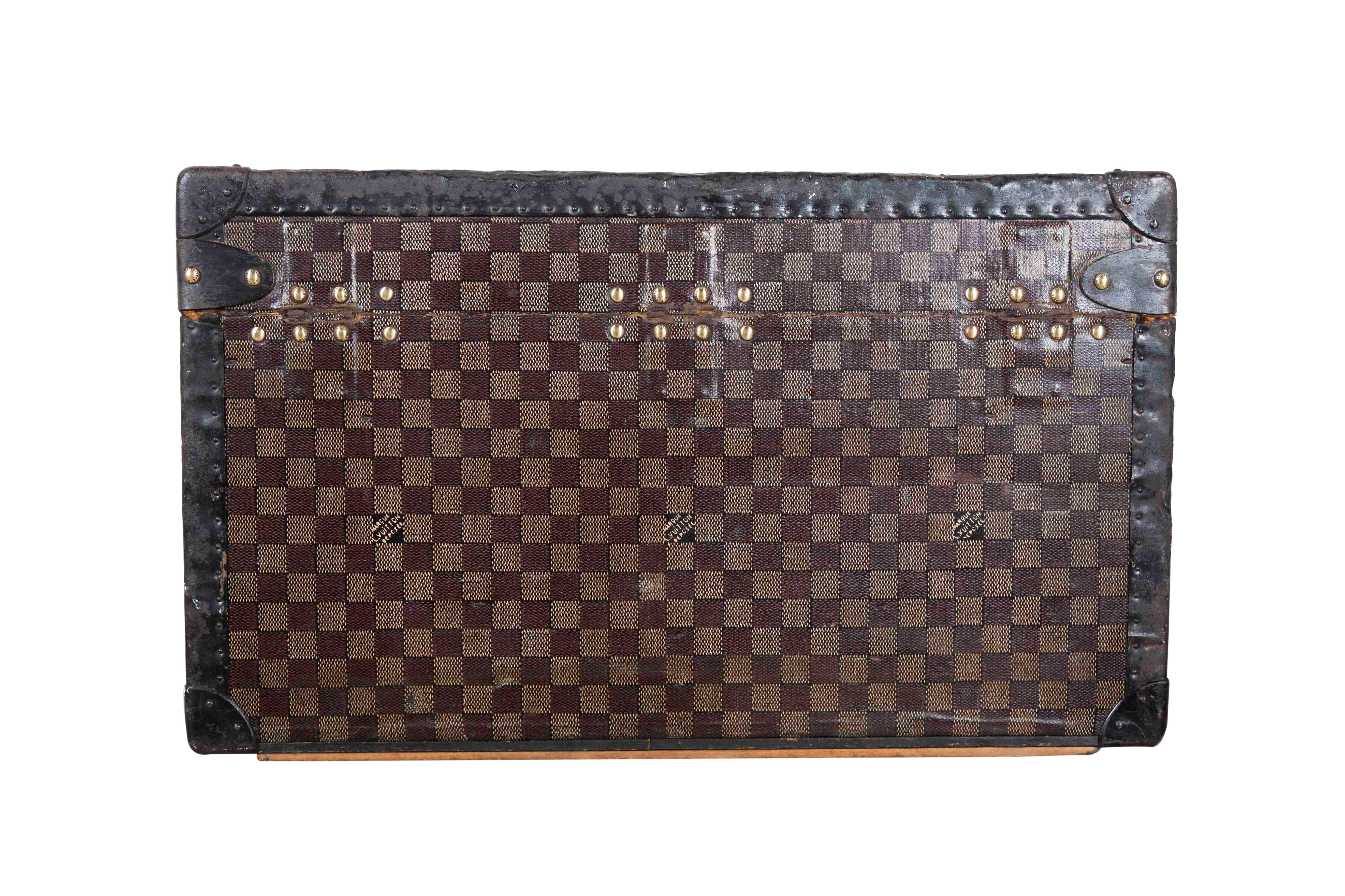 1920s Louis Vuitton Custom Monogramed Boot Case with Original Key and Dust Bag In Good Condition For Sale In Aspen, CO