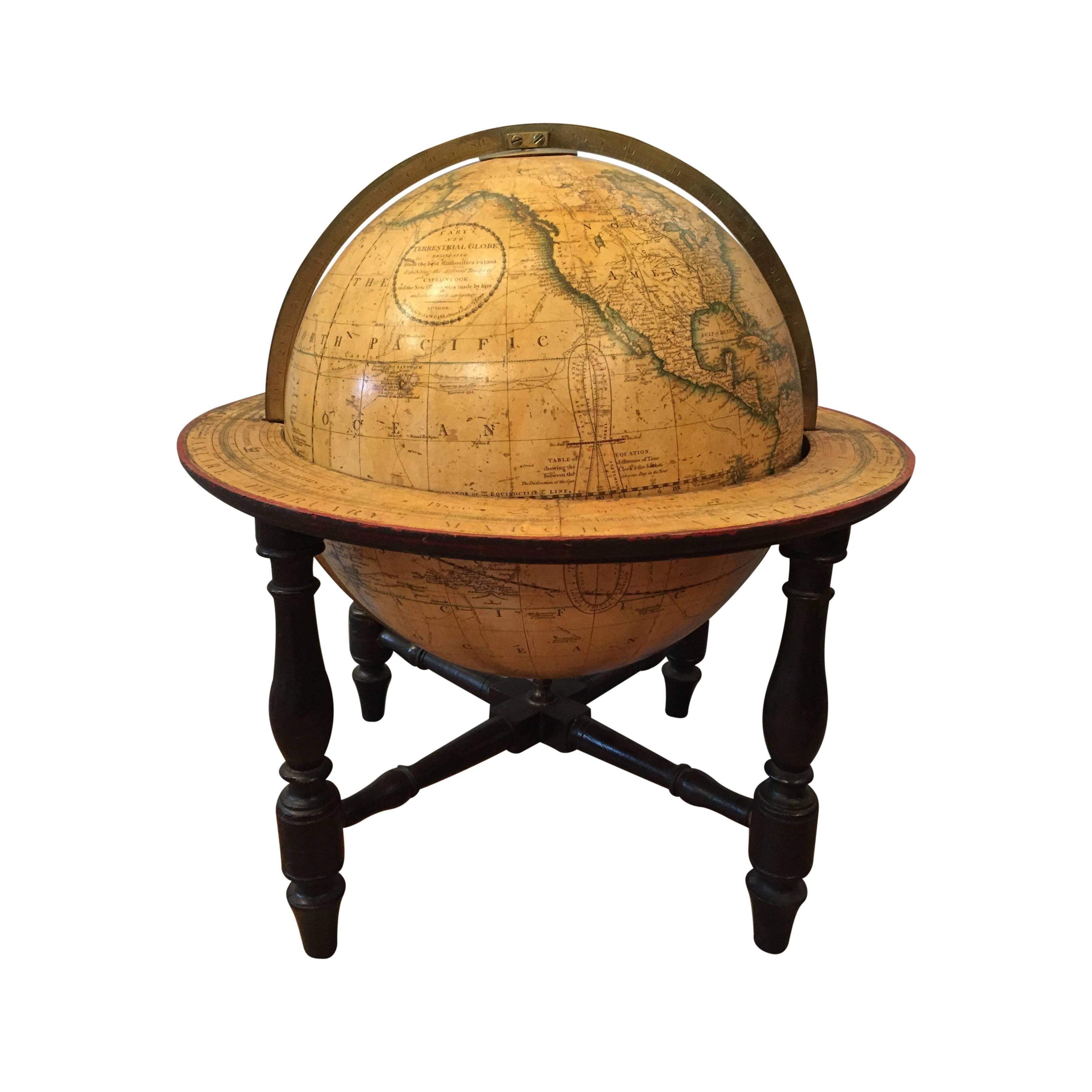 This gorgeous pair of globes was made by preeminent globe makers John and William Cary of London. These two brothers are known as the greatest globe makers of their era, which was at the turn of the 19th century.

These precise instruments were