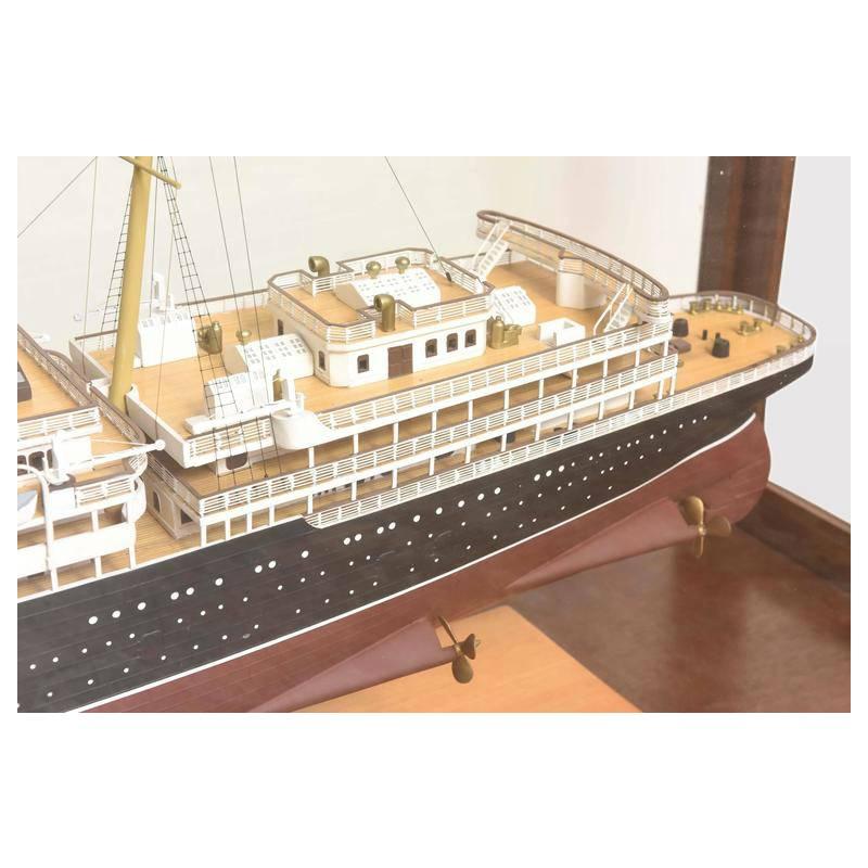 20th Century Large Hand Built Ship Model of the RMS Lusitania