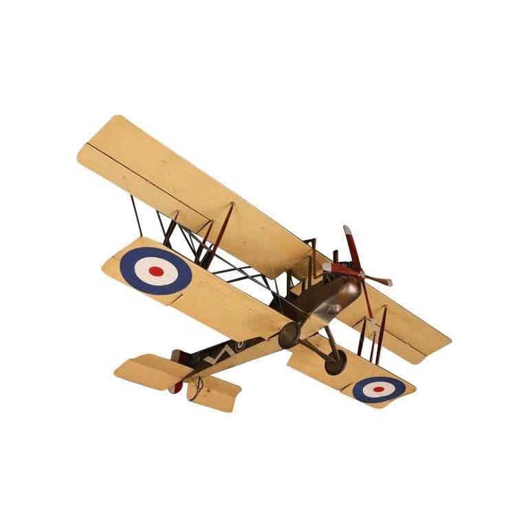 Large Hand-Built Royal Aircraft Factory BE2e Airplane Model In Good Condition In Aspen, CO